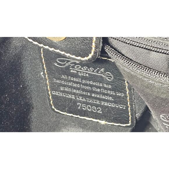 Fossil 1954 Montana Black Leather Satchel Shoulder Bag 75082 - Picture 7 of 11